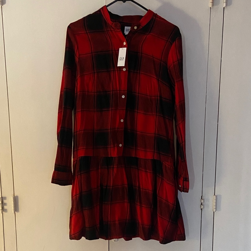 GAP Red and Black Plaid Dress